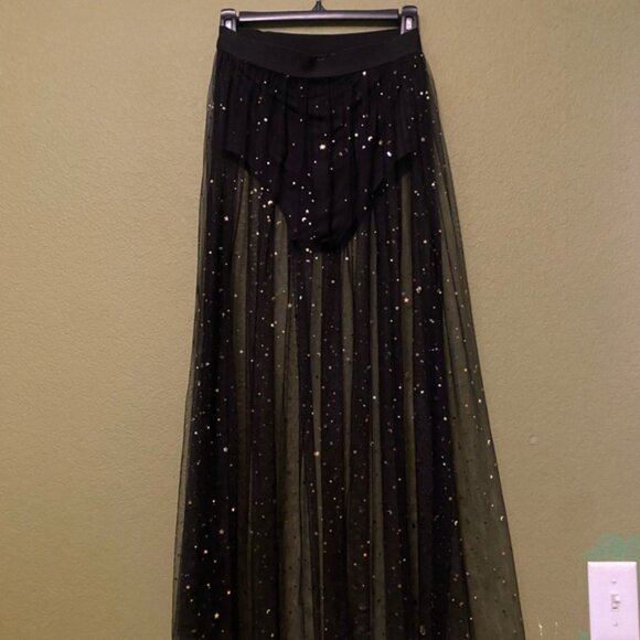 Elegant Black Starry Skirt - Picture 4 of 4